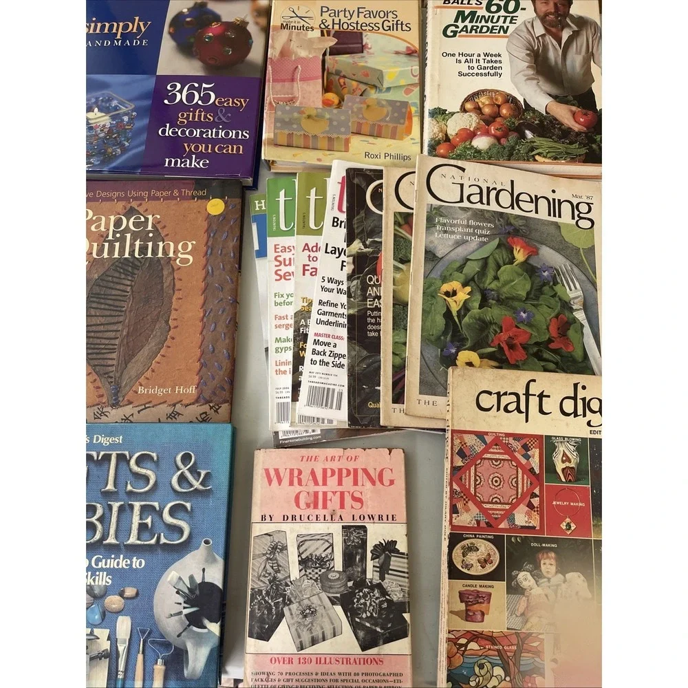 Vintage Craft Book Magazine Lot 14 Quilting Gardening Gifts‎ Hostess Hobbies BB4